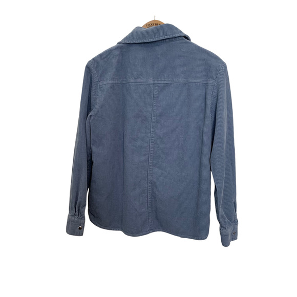 Divided H&M Shacket Shirt Jacket Size XS Long Sleeve Light Blue Solid Snap-front - Picture 10 of 15